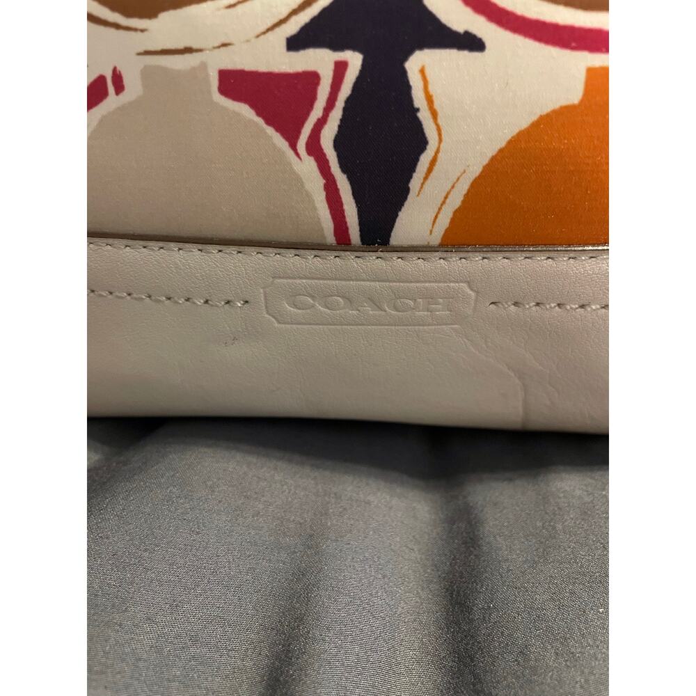 Coach Park Carrie F23277 Hand Drawn Scarf Print Multicolor Tote Bag - Picture 5 of 9